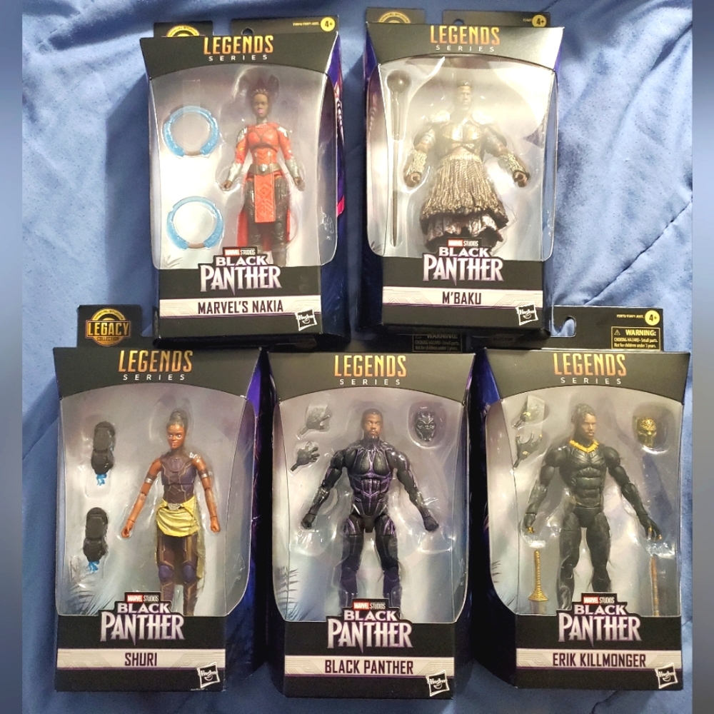 : 5 NIB Legends Series Marvel Studios Black Panther 6" Action figures